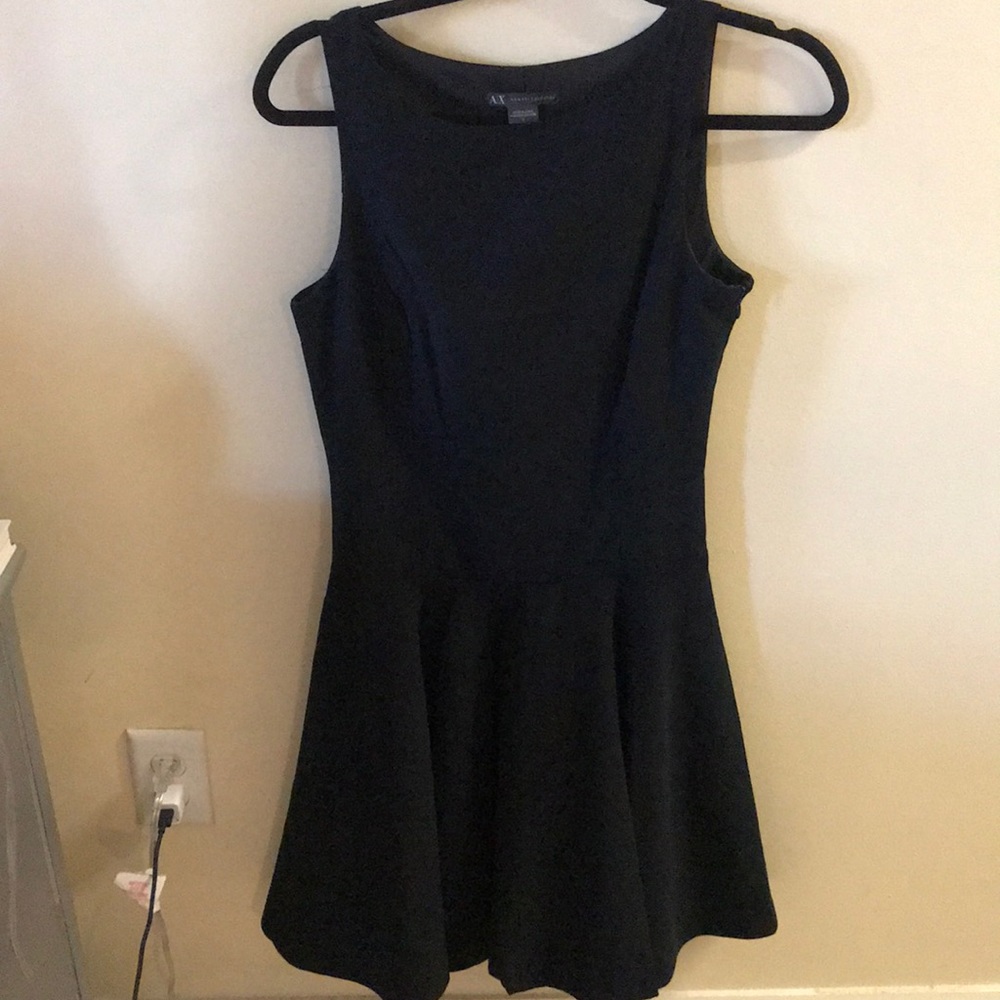 ARMANI EXCHANGE black midi dress